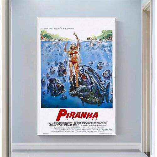 CP1110 Piranha (4) Classic Hot Movie Print Silk Fabric Poster Indoor Wall Art Decor Gift