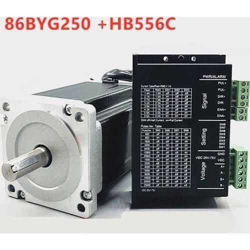 Nema 34 86BYG250 Stepper Motor Kit 4N.m/6N.m/8N.m DSP Digital Drive HB556C