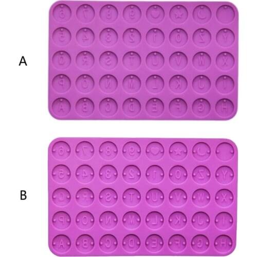 Letter Number Round Discs Mold Alphabet Bead Bracelet Necklace Jewelry Making Initial Letter Round Pendant Resin Mold A09 21