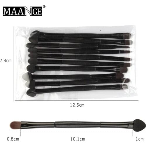 10PCS Makeup Brush Eye Shadow Applicator Beauty Tools For Double-headed Brush Black Pole Eyelashes Cosmetic Tool T0944