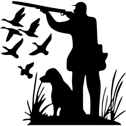 MIGNATIS - Duck Hunting Hunter With His Dog Sticking Stickers Mural Art Decal For Car Window Loptop Decoration Vinyl Stickers wa
