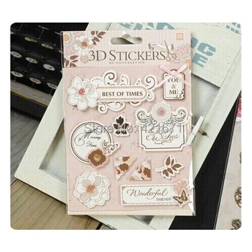 New Arrivals Fashion Dazzling 2sets/lot retro Blessings medal 3D Decorating Stickers Set DIY Photo Album Scrapbooking Kit