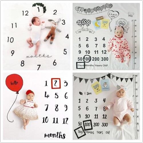 Newborn baby Monthly Growth Milestone Blanket photography props Background Cloth for Rug baby boy girls Photography Accessories