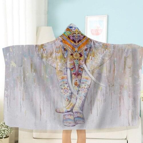 Elephant Hooded Blanket For Kids Adults Wearable Blanket Travel Bedding Adult Child Throw Blanket Blankets For Beds