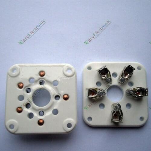 Wholesale and retail 50pc New 5pin base Ceramic vacuum tube socket Fr 3-500Z 4-400 U5G audio amp parts free shipping