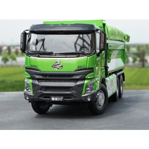 Original factory 1:24 DFLZM Balong Chenglong H7 6*4 diecast slag car model,Alloy Chenglong H7 dump truck models for collection