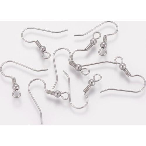 PandaHall 50pcs 20x21x3mm 316 Stainless Steel Metal Earring Hooks Jewelry Findings Accessories DIY Womens Earring Components