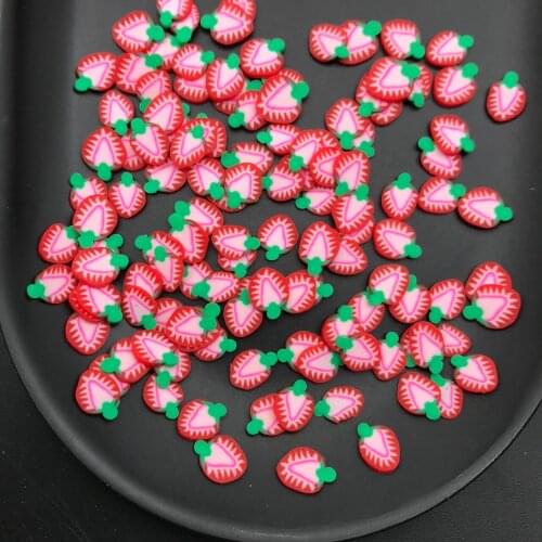 60g Strawberry Polymer Clay Slices Sprinkles for Kids Diy,Craft/Nail Art/Scrapbook Decoration,Filler Polymer Clay Embellishments