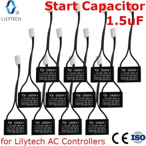 Start Capacitor for Lilytech AC Controllers, 1.5 uF, 12 pcs log package
