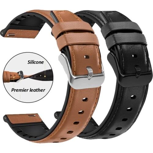 Silicone Leather Band for Samsung Galaxy Watch Serise Breathable Sport Loop for Huawei Watch Serise 20mm 22mm Universal Band