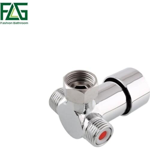FLG Mixer Cold And Hot Valve Chrome Cast Brass G1/2" Thermostatic Mixing Valve Hot Cold Water For Single Cold Sensor Faucet