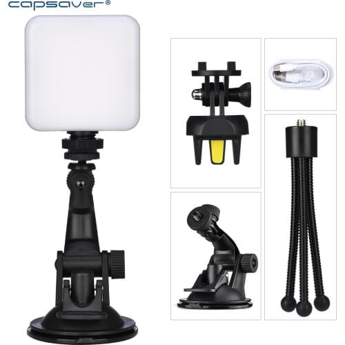 Capsaver LED Video Light Fill Lamp General Photography Panel Lights Soft Lamp 2500-6500K Rechargable with Stand for Camera Video