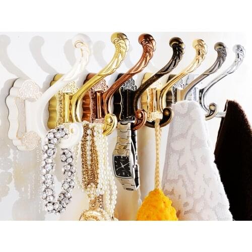 Vintage Robe Hooks Metal Towel Hanger Hooks For Clothes Coat Hat Bag Hooks Wall Mount Bathroom Accessories Door Towel Hook Holde