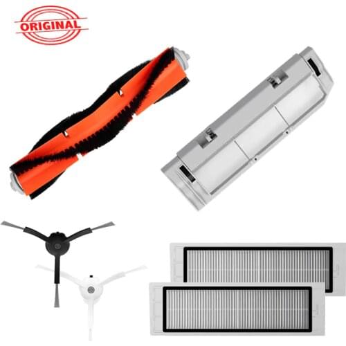 Original Xiaomi Accessories Main Brush cover Side Brush Hepa Filter Mop Cloth S51 S55 S6 S65 S4 E4 E2 Mijia1s Roborock S50 Parts
