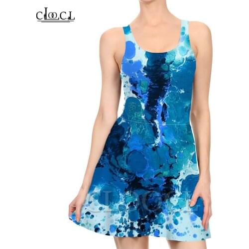 CLOOCL Colorful Paint Splatter 3D Print Dress Women Summer Casual Sleeveless Fashion Party Dresses Vestidos