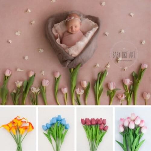 Newborn Photography Props Artificial Flower Baby Photo Decoration Infant Photo Shoot Accessories Big Props Ornamentations 10 Pcs