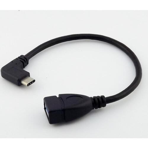 10pcs USB 3.1 Type-C Male Angled To USB 3.0 A Female OTG Adapter Data Connector Cable 23cm