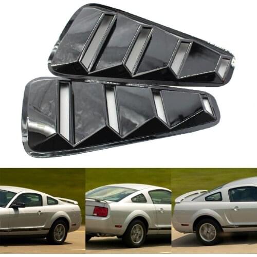 2Pcs Gloss Black Side Window Louvers Robust Perfect Match Wear-resistant ABS Window Scoops Covers for Ford Mustang 05-09