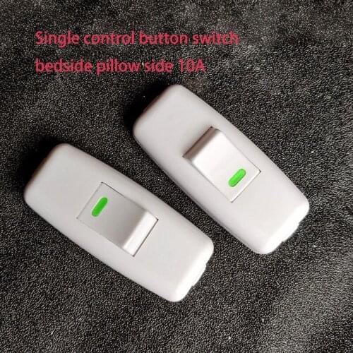 20 pcs Single control button switch bedside pillow side 10A switch pure copper wiring white button switch