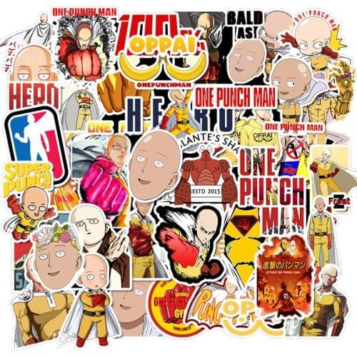 49PCS Japanese Anime ONE PUNCH-MAN Stationery Waterproof Sticker For Laptop Funny Graffiti Stickers Kid Classic Toy stickers