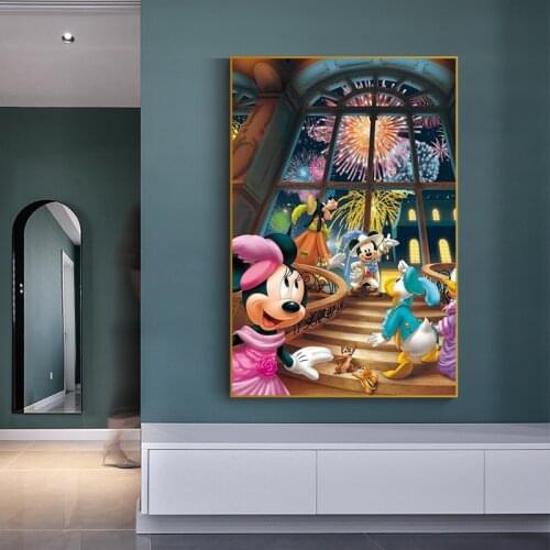Color Graffiti Canvas Paintings on The Disney Mickey Mouse Graffiti Wall Art Street, Posters and Prints for Home Decoration