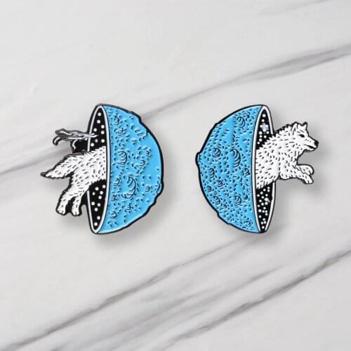 Two Different Styles: One Is A Coyote Running Outwards And The Other Is A Brooch That Drills Inwards Gift For Friends