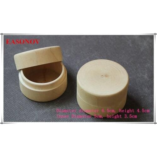 EASONOV 6.5*4.5cm Small Round Wooden Storage Boxes Vintage decorative Natural Craft Jewelry box