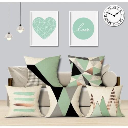 Geometric Tropical Pillow cushion Teal Blue Pillows Decorate Modern Turquoise Green decorative pillow vintage cushion covers