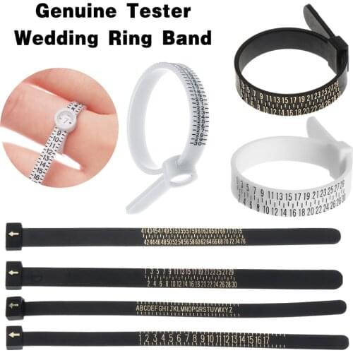 Ring Sizer UK/US/EU/JP Official Jewellery Making Finger Measure Tool Gauge With Magnifier White Black Ring Band Sizes A-Z