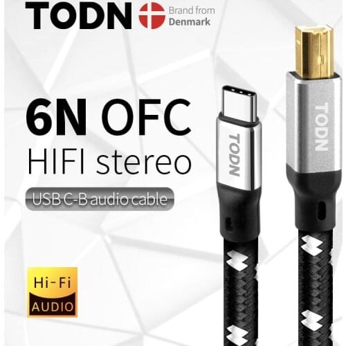 Todn usb dac cable type c to type b hifi Stereo cable 6N OFC Data audio digital Cable for mobile phone dac