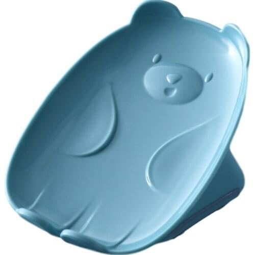 Creative Non-slip Bear Soap Box Multifunctional Plastic Drain Soap Dish Bathroom Soap Box Free Perforation Seamless Wall Hanging