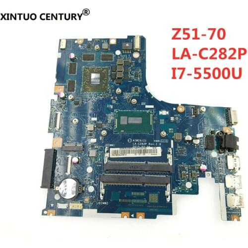 For LENOVO Ideapad Z51-70 i7-5500U Laptop motherboard 5B20J23649 LA-C282P SR23W 216-0866000 DDR3 Mainboard