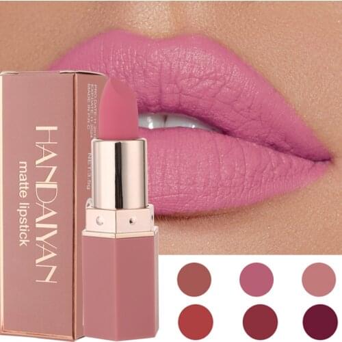 Matte Lipsticks Waterproof Long Lasting Sexy Red Velvet Lipstick Makeup Lip Tint Cosmetics 6 Color