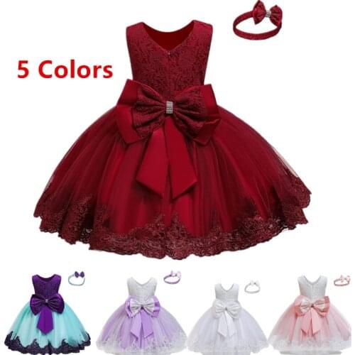 Cute Baby Girl Dress Christmas Party Princess Dress Infant New Year Ball Gowns Christening Gown 1st Birthday Dress For Baby Girl