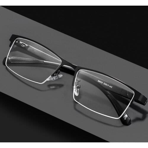 Fashion business men half-frame alloy glasses frame can be equipped with myopia and hyperopia optical prescription glasses 89033