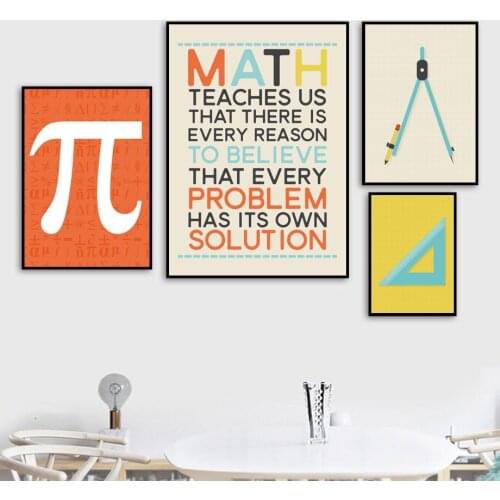 Cartoon Mathematical Utensils Abstract Canvas Painting Wall Art Nordic Posters and Prints Wall Pictures for Living Room Decor