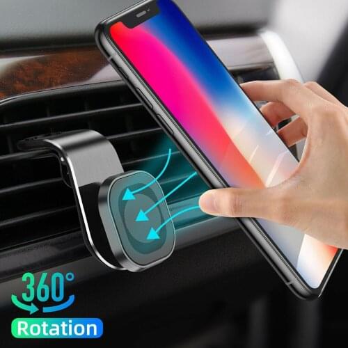 2020 New 360 Degrees Car Mobile Phone Holder Metal Support Universal Stand Bracket in Auto Mount Mini Air Vent Clip