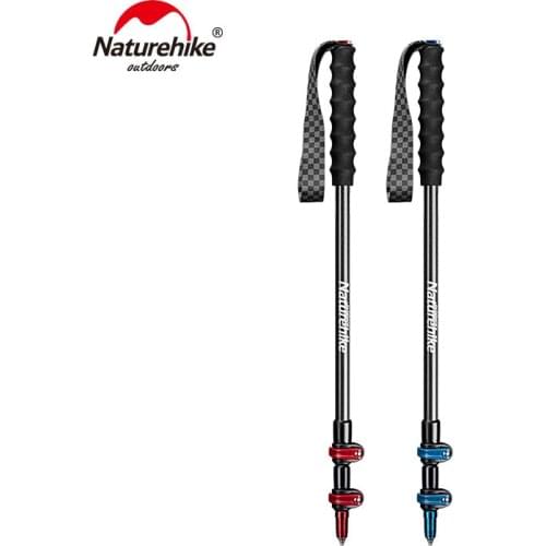Naturehike 1 Pcs Lightweight Carbon Fiber Trekking Poles Three-section External Lock Hiking Mountaineering Portable NH19S010-T