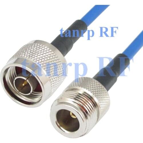15CM Semi Flexible blue jacket jumper cable RG402 6inch N male plug to N female jack RF adapter connector