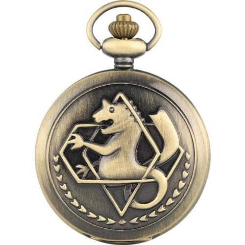 Attractive Bronze Alloy Case Pocket Watch for Men Large White Dial with Roman Numerals High Quality Slim Chain Pendant Watch