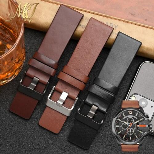 Genuine leather bracelet watch strap watchband22 24 26 28 30mm wristwatch band for DZ7313|DZ7322|DZ7257 belt brown color