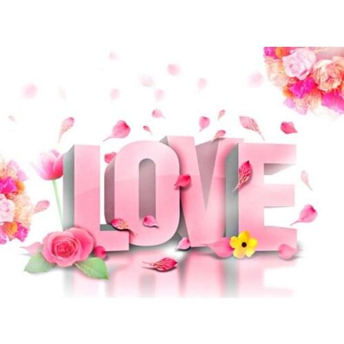 Pink Flowers Rose Love Photography Backdrops Photo Props Studio Background 5x7ft