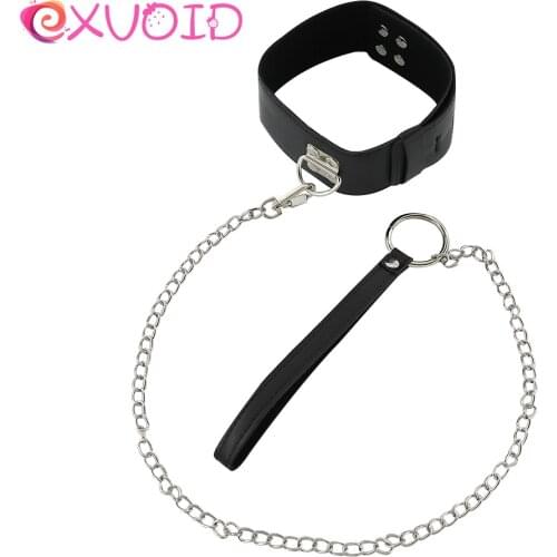 EXVOID Sex Toys For Couples Slave Restraints Sex Products Adult Games Slave Lock Collar Neck Collar and Leash BDSM Bondage
