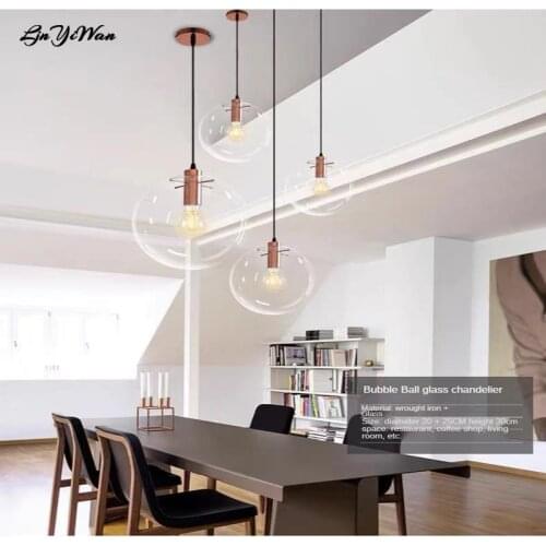 Nordic modern minimalist glass ball chandelier fashion personality creative single-headed restaurant bar lighting
