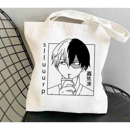 My Hero Academia Todoroki Dabi Bakugou Mha shopping bag grocery bolsas de tela bolso tote recycle bag bag sac cabas net custom