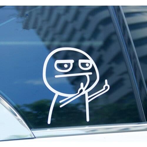 Auto Car Cartoon Funny Middle Finger Reflective Vinyl Car Stickers Motorcycle Decal Styling Cover Scratches Waterproof KK PVC