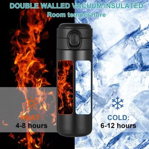 Home Kitchen Vacuum Flasks Thermoses 420ml Stainless Steel Insulated Cup Coffee Mug Travel Drink Bottle Luxury Gift Men Woman