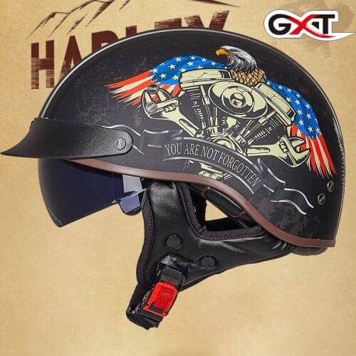 Vega Vintage Motorcycle Helmet for Men & Women, Classic Retro Open Face Design Lightweight DOT Certified for Motorbike Cruiser M