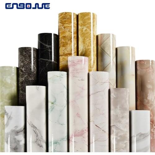 Waterproof Marble Wall Stickers Cupboard Table Countertop Furniture Renovation Sticker Kitchen Self Adhesive Oil proof Wallpaper