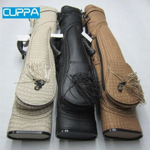 High Quality PU Pool Cue Case 1/2 Pool Billiard Cues Cases 6 Holes Billiard Accessories China 86cm Length